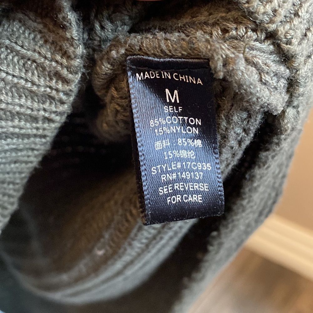 The Impeccable Pig Oversized Tunic Tie Neck Knit Sweater Olive Small - Picture 5 of 10